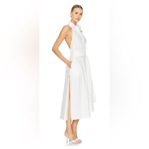 Misa Los Angeles Elegant White Midi Dress